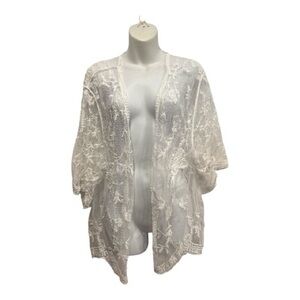 LC Lauren Conrad white Lace Embroidered Cover-Up